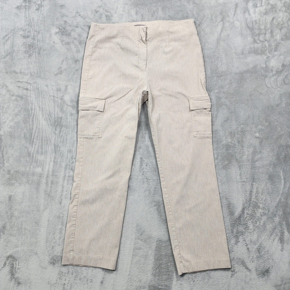 Maurices Pants Womens L Beige Twill Cargo Straight Leg Stretch Pockets Casual